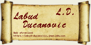 Labud Ducanović vizit kartica